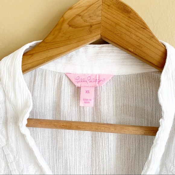 LILLY PULITZER white popover embroidered RELISTED - Picture 2 of 12